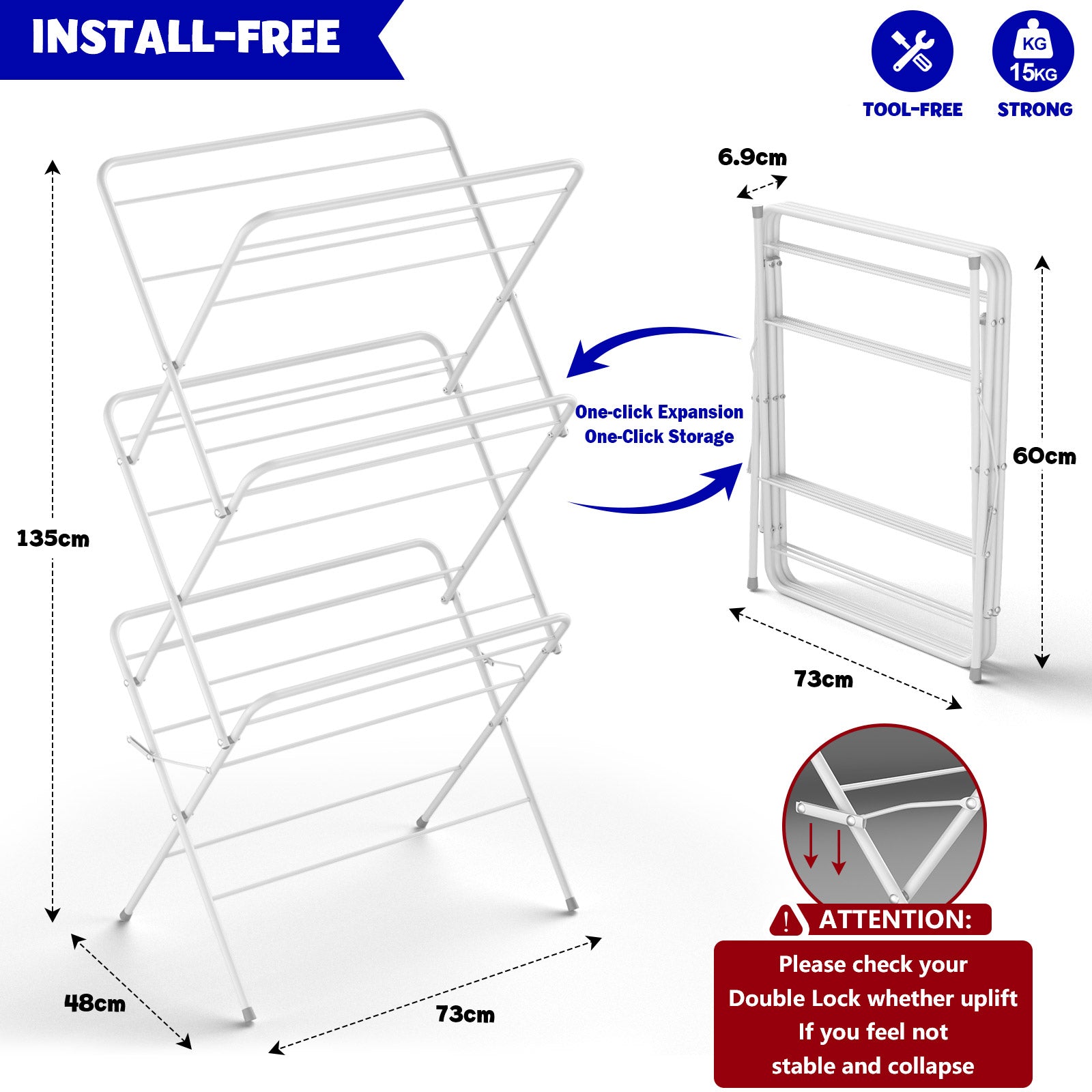 3-Tier Clothes Drying Laundry Rack