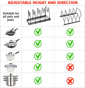 8 Tiers Adjustable Pots and Pans Organizer