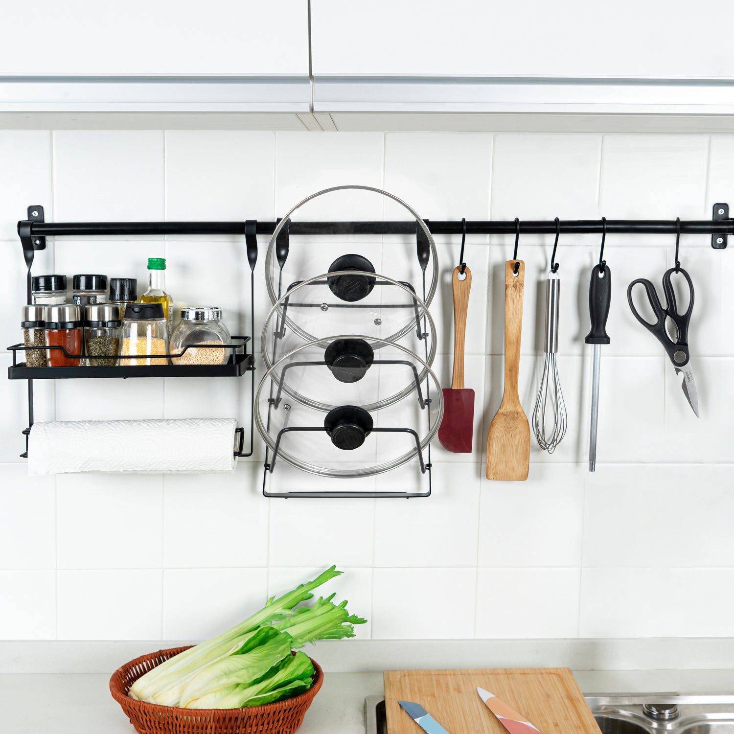 Wall Mounted Pot Lid Rack