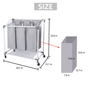 3-Section Laundry Sorter Basket