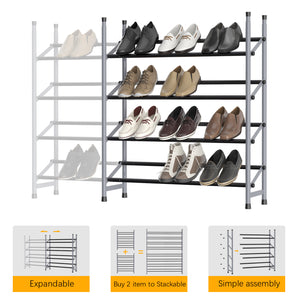 4-Tier Stackable Shoe Rack