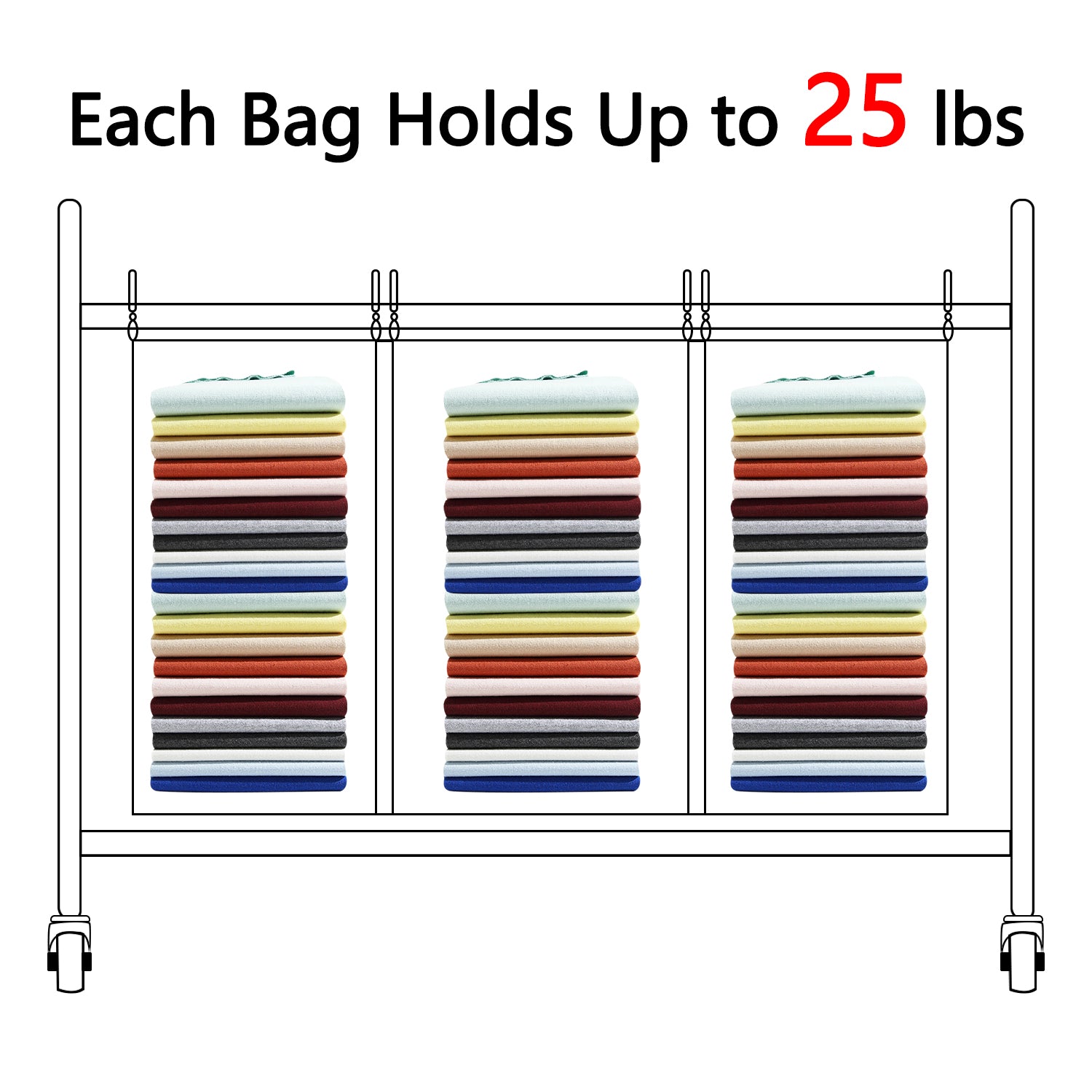 3-Section Laundry Sorter Basket