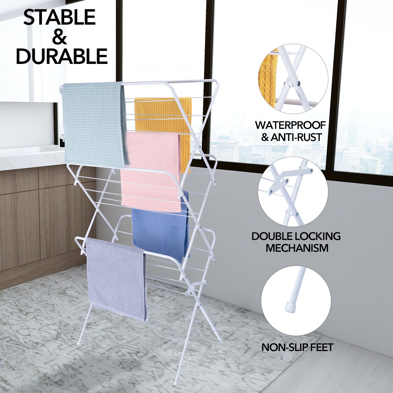 3-Tier Clothes Drying Laundry Rack